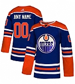 Customized Men's Oilers Blue Any Name & Number Glittery Edition Adidas Jersey